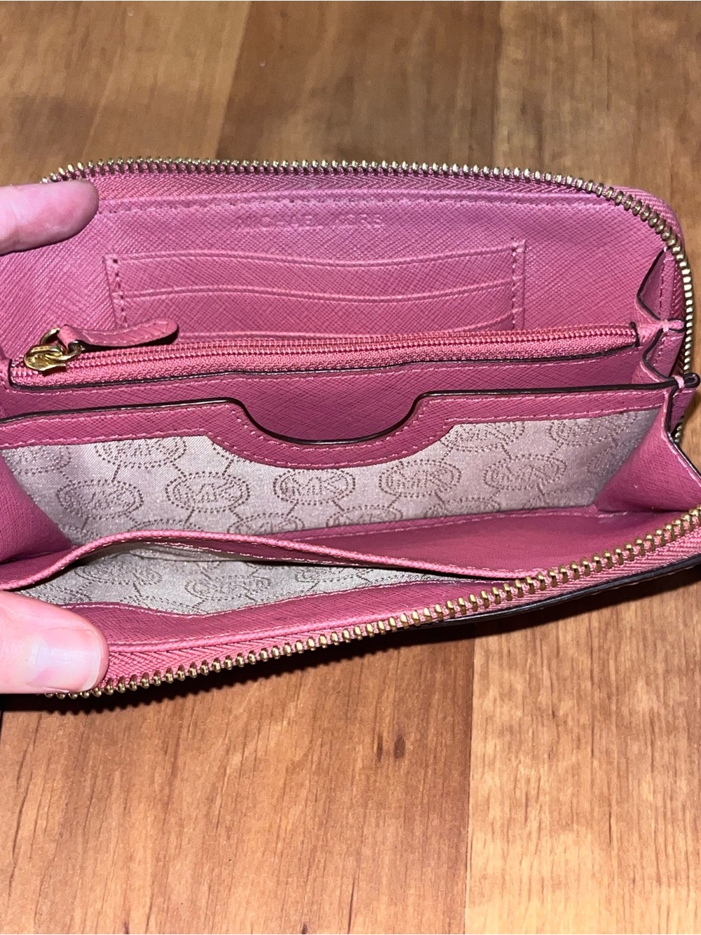 Michael Kors Pink Saffiano Leather Crossbody with Matching Wristlet - Picture 15 of 16